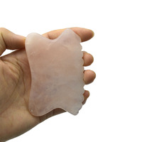 Outil de massage pour peigne Gua Sha en quartz rose-Planche Gua Sha à bord unique pour SPA et thérapie d'acupuncture