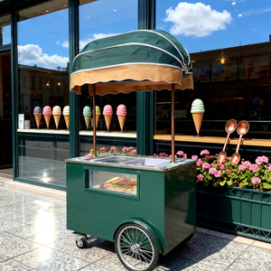 Carrito de Helados Móvil Comercial 2025 con 8 Bandejas, Congelador Exhibidor de Gelato de 8 Recipientes, Carrito de Helados con Empuje Manual - Product Image 1