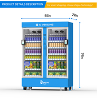 Distributeur automatique intelligent de boissons avec ouverture de porte par lecture de code QR, prise en charge SDK et gestion cloud pour opération sans personnel