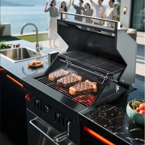 Hiện đại sang trọng cao cấp được xây dựng trong than nướng 28-inch 304 thép không gỉ màu đen titan thiết kế 64x46cm nấu ăn khu vực cho ngoài trời - Product Image 1