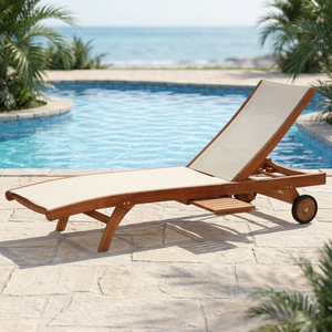Horison Best Seller Sun Lounger Teak Modern <b>Pool</b> <b>Garden</b> Chair Solid Wood Contemporary Durable Non-Filling Non-Foldable Beach - Product Image 2