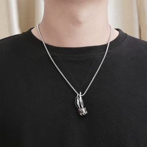 Vintage Red Eyed Bunny Pendant Men Long Eared Animal Zodiac Necklace SP966 <b>Titanium</b> Steel Charm Gift - Product Image 2