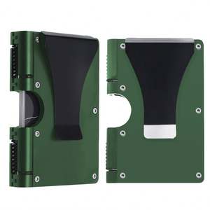 Hot Sale Aluminum <b>Metal</b> Slim Minimalist Front Pocket <b>Wallet</b> Carbon Fiber Credit Card Case Holder RFID Blocking with Money Clip - Product Image 4