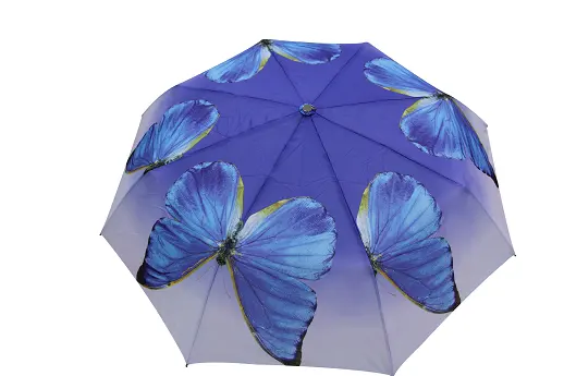 Bella protezione portatile Uv Design personalizzato stampa floreale doppio strato automatico 3 ombrellone pieghevole