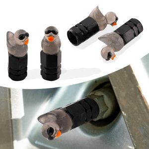 Duck Tire Valve Caps 4-Piece Set Stainless Steel <b>Screw</b>-On With <b>Sunglasses</b> Glow In Dark Wheel Decorations - Product Image 4