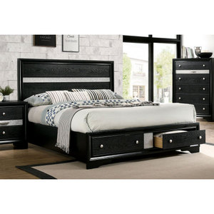 Modern Contemporary Queen Size <b>Bed</b> Black Solidwood <b>Bed</b> Bedroom Furniture Storage - Product Image 2