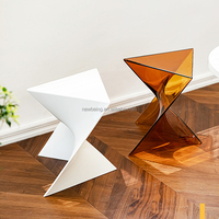 Canapé acrylique table d'appoint salon table basse géométrique transparente petit appartement table de chevet simple