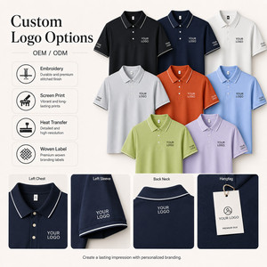 Camiseta Personalizada con Logotipo, Poliéster/Algodón Premium de 210 g/m², Unisex, para Parejas, con Ribete en Contraste, Ropa de Golf de Lujo, Secado Rápido, ODM - Product Image 2
