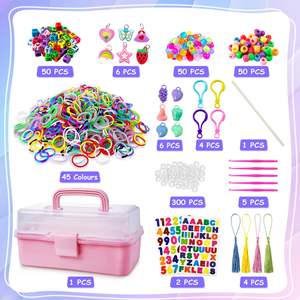 Kit elastico 45 colori fai da te Kit per la ricarica di elastici per ragazzi e ragazze che tessono il kit per la creazione di braccialetti regalo - Product Image 6