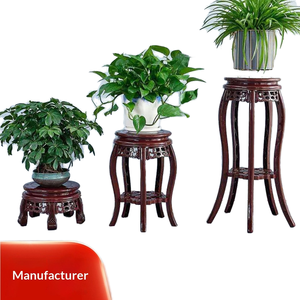 Support à fleurs rond en plastique à plusieurs niveaux, nouveau style chinois, pour salon, balcon, rangement intérieur - Product Image 2