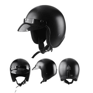Casque de moto rétro en fibre de carbone certifié DOT, nouveau casque de cyclisme demi-ouvert pour l'extérieur - Product Image 6