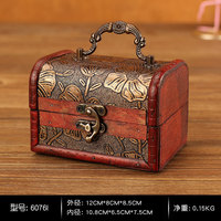 Boîte de rangement pour bijoux et cadeaux en cristal en bois rétro antique sculptée avec gravure Emballage en bois de qualité supérieure pour affichage de produits anciens