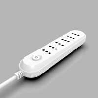 Multiprise VEBAN type Italie, 6 prises CA, cordon d'extension 2 m, 10A/13A, cuivre blanc, IP20, prise Uruguay Chili