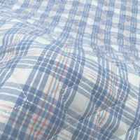 Tissu en coton et polyester teint en fil matelassé biologique et écologique brodé pour la maison, accessoire de sac en textile