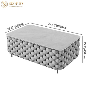 Muebles de ratán para exteriores, aleación de aluminio, protector solar impermeable, Villa creativa, patio, <span class=keywords><strong>terraza</strong></span>, venta de sofá de cuerda tejida para exteriores - Product Image 6