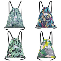 Logo personnalisé Sac à cordon Promotion Sac à provisions réutilisable sport décontracté unisexe Sacs-cadeaux en polyester Sac à dos à cordon