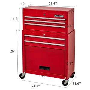 Mobile Tool Cabinet Heavy Duty Workshop Tool Chest Tool Trolley 5 Drawers Garage Organizer