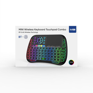 M9 <span class=keywords><strong>Keyboard</strong></span> Mini lampu latar 7 warna 300mAh 2.4G, <span class=keywords><strong>Mouse</strong></span> udara nirkabel Remote pintar untuk proyektor PC Android ponsel TV pintar - Product Image 6