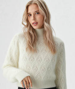 2025 personalizzato OEM & ODM da <span class=keywords><strong>donna</strong></span> t autunno inverno Pullover con motivo diamantato maglia girocollo Casual a maniche lunghe maglione morbido - Product Image 1