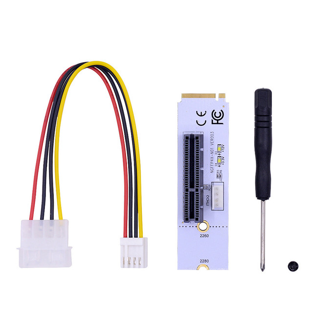 NGFF M.2 to PCI-E 4X Riser Card M2 Key M to PCIe X4 Transfer with LED Voltage Indicator for PCI Express 1X to 16X Adapter