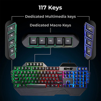 Clavier de jeu filaire double mode en promotion, design de touches en forme de boule avec éclairage arc-en-ciel, rétroéclairage RVB, clavier pour PC portable gamer à touches interchangeables à chaud