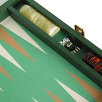 Handgefertigtes Familien-Leder-Brettspiel-Set mit Würfeln und Backgammon-Steinen
