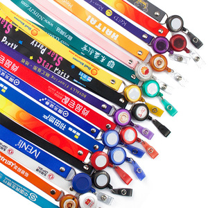 Custom Promotional Eco-Friendly Fashionable Soft Retractable Polyester Lanyard Digital Printing Neck Strap Easy Attachment ID