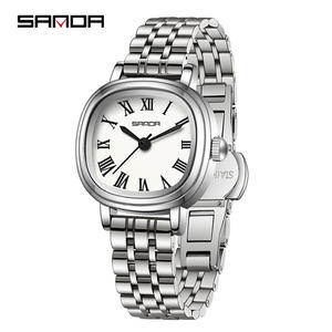 Montre à quartz pour femme SANDA 1137, élégante et tendance, or rose, minimaliste, chiffres romains, montre à quartz pour femme - Product Image 6