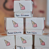Boîte à glace carrée en carton alimentaire personnalisée, boîte à glace imperméable, emballage en papier