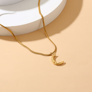 Collier en acier inoxydable avec pendentif torsadé en forme de lune plaqué or pour femme, cadeau à la mode, <span class=keywords><strong>2022</strong></span> - Product Image 5