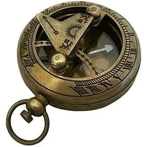 Brújula de Latón con Reloj Solar, Brújula de Bolsillo Portátil para Senderismo, Camping, Viajes, Regalo Náutico para Hombres - Product Image 2
