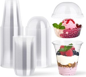 Inserts pour coupes à parfait <span class=keywords><strong>Wellpack</strong></span> BC-90/98-INSERT 90/98mm en plastique PET transparent à paroi simple pour les enfants, pour les sauces et les légumes - Product Image 2