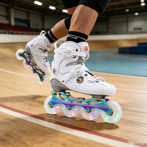 Patins à roulettes de slalom en fibre de carbone pour adultes, patins à roulettes de freestyle professionnels, cadre CNC, roulements ABEC, chaussures de patinage - Product Image 3