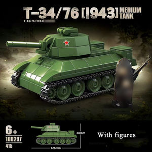 Modèle de collection en plastique, 415 pièces, briques, véhicule blindé de combat principal, T-34/76, char moyen soviétique de la Seconde Guerre mondiale, ensemble de blocs de construction, jouet - Product Image 6