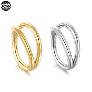 Anillos Dobles de Titanio para la Nariz, Calibre 16G, Aro PVD para Tragus, Daith, Rook, Concha, Hélix, Cartílago, Piercing de Nariz, Joyería para Septum, Clicker - Product Image 1