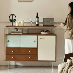 Vintage Solid Wood <b>Sideboard</b> Cherry Wood 900mm <b>Storage</b> Living Room Cabinet Entryway Furniture - Product Image 4