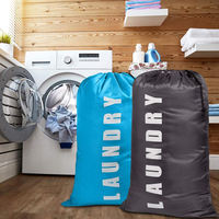 Bolsa de Lavandería de Nailon Extra Grande, Resistente a Desgarros, con Cordón, para Ropa Sucia, Lavable a Máquina, para Viajes, Venta al Por Mayor