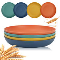 Vaisselle en paille de blé assiettes de légumes et de fruits ménagers ensemble de dîner assiette de dîner ensemble d'assiettes en plastique