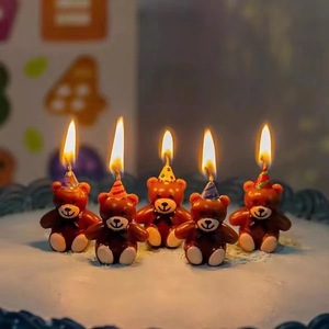 Candeline di Compleanno a Forma di <span class=keywords><strong>Orsetto</strong></span> Marrone, <span class=keywords><strong>Decorazione</strong></span> per Torte di Compleanno per Bambini - Product Image 3