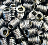 Premium Zinc Alloy & Stainless Steel Hex Socket Threaded Furniture Insert Nut for Wood 1/4-20 M6 Zinc Plated Screw-in Nut