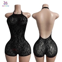 Tenues de strip-teaseuse ELITES, magnifiques en mesh et strass, vêtements de danse exotiques, tenue sexy pour filles, body élastique.