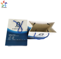 Bolsa de Cartón Blanca de Lujo Personalizada con Logotipo en Dorado para Empacar Ropa, Vestidos, Regalos, Compras, Manualidades, con Asa Elegante
