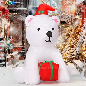 Oso Inflable Navideño <span class=keywords><strong>con</strong></span> Caja <span class=keywords><strong>de</strong></span> Regalo, Oso Blanco Inflable <span class=keywords><strong>con</strong></span> Luces LED, Entrega Rápida <span class=keywords><strong>de</strong></span> Fábrica - Product Image 3