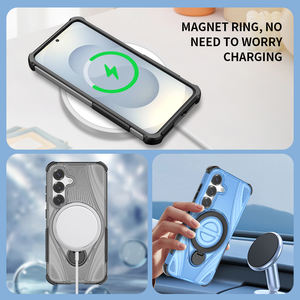 Étui de luxe en TPU+PC pour Samsung S25 - Anneau de charge sans fil, antichoc, tendance, coque arrière personnalisée - Product Image 4