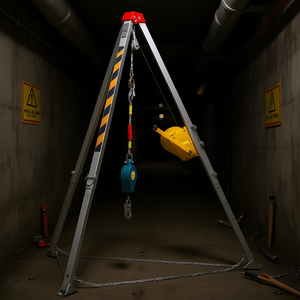 Kit de Trípode de Rescate para Espacios Confinados, Patas de 8', Cable de 98', Cabrestante de 2600 Libras, Equipo de Protección Contra Caídas de Aluminio - Product Image 2