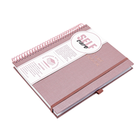 Carnet personnalisé écologique à couverture souple, reliure spirale, couture à fil, couverture en cuir PU A5 A6, sangle élastique