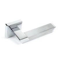 Poignée de porte à levier en alliage de zinc argenté de 85 mm, norme européenne, vente directe d'usine, pour accessoires de quincaillerie de portes en bois, PVC et aluminium