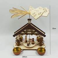 Deutsche laser geschnittene Holz pyramide Weihnachts dekoration 22cm hohe Krippe mit vier Haltern Fabrik Großhandel