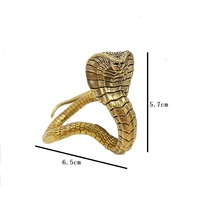 Estatua de Cobra Rey de Cobre Puro Vintage, Figura de Serpiente con Rostro Humano de Latón, Modelo Naja