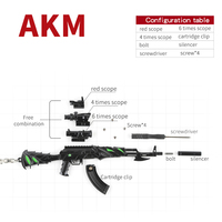 Llavero de Lujo con Modelo de Mini Rifle Metálico, Juguete de Aleación para Cosplay con Mira de 4/6/8 Aumentos, Directo de Fábrica